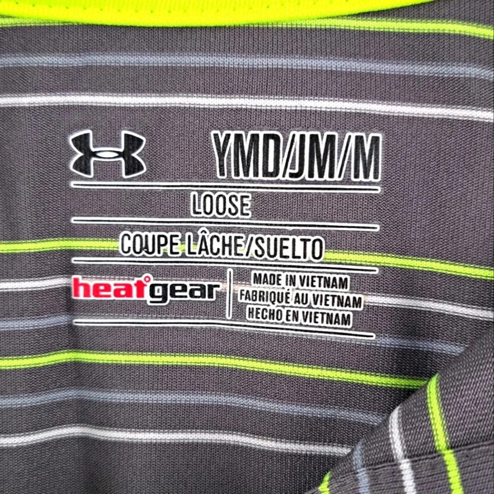 Under Armour HEATGEAR Short Sleeve Golf Polo Loose Fit Shirt Youth Medium - Picture 3 of 4